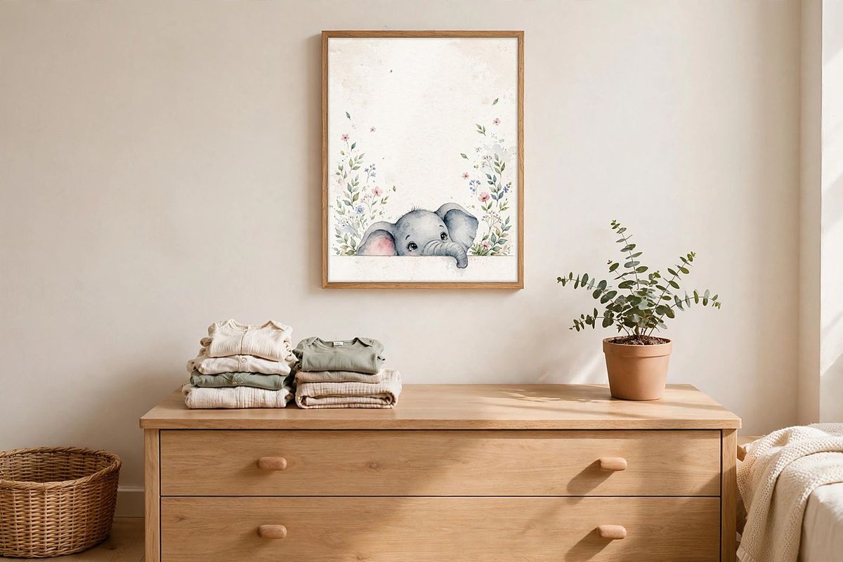 Peekaboo Baby Elephant Print — Free Printable Wall Art photo 4