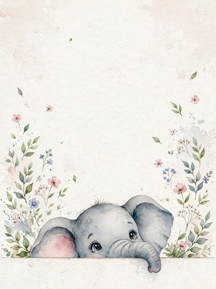 Peekaboo Baby Elephant Print — Free Printable Wall Art