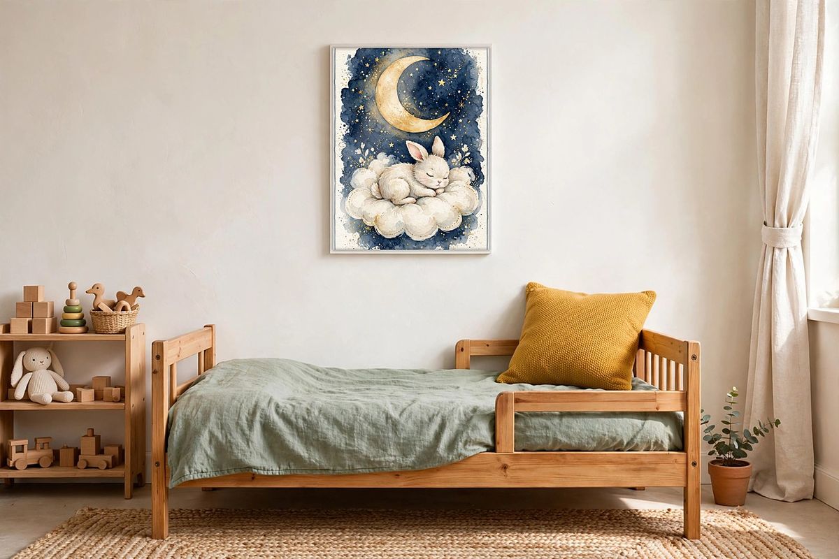 Sleepy Bunny Moon & Stars Print — Free Printable Wall Art photo 4