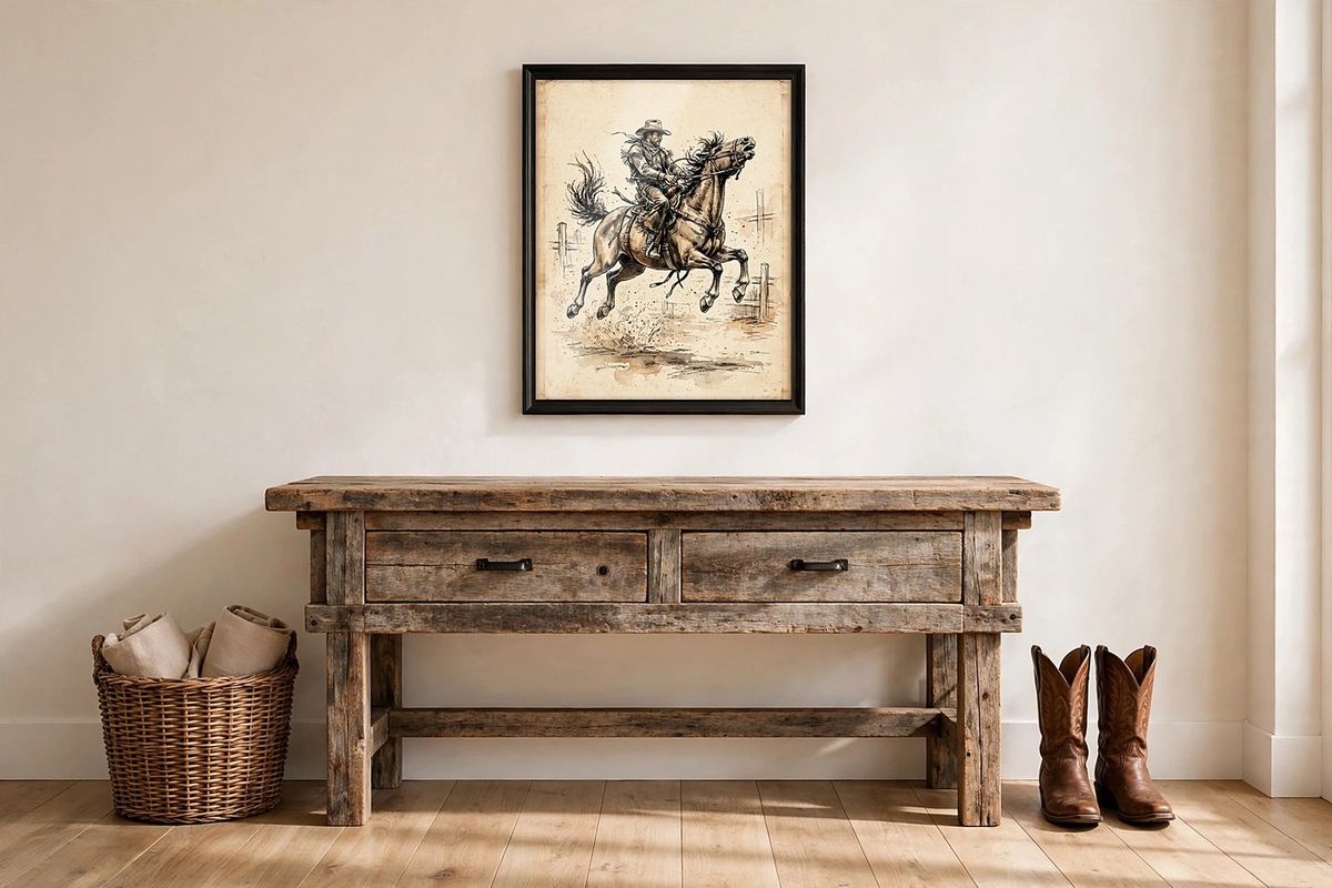 Vintage Rodeo Cowboy Print — Free Printable Wall Art photo 2
