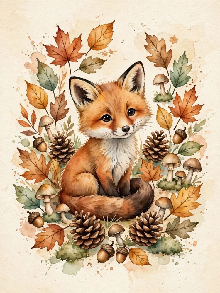 Woodland Fox Print — Free Printable Wall Art