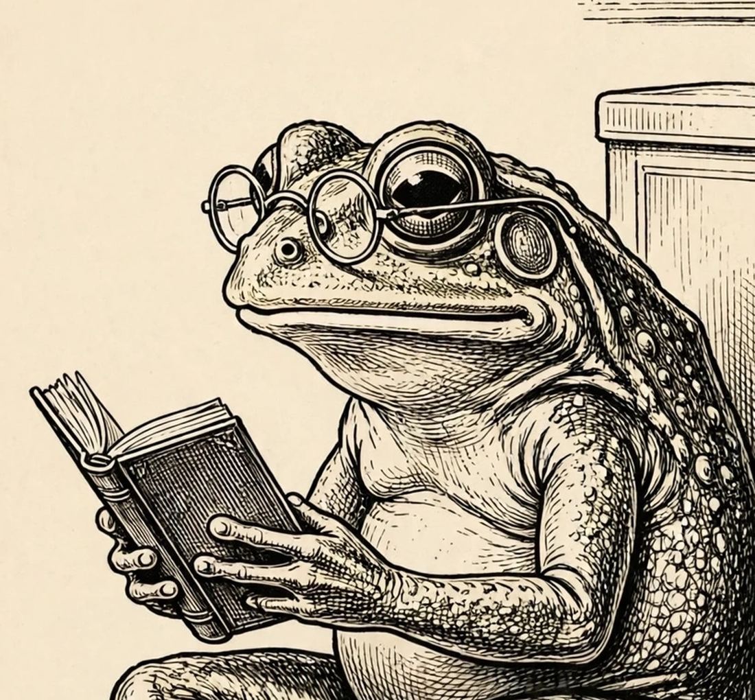 Funny Bathroom Wall Art, Frog on Toilet Print, Vintage Retro Frog Reading Book Digital Download photo 9