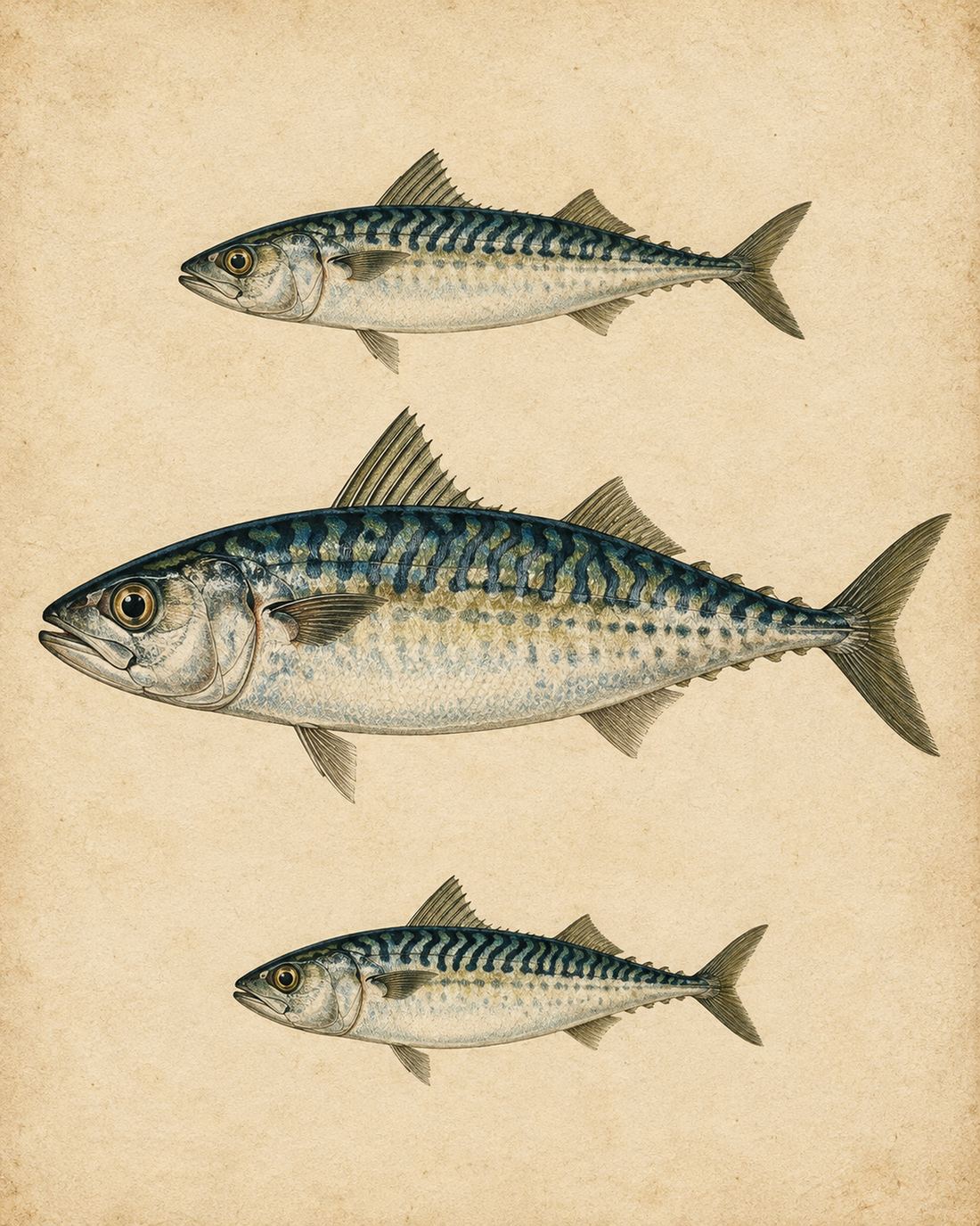 Vintage Fish Print, Antique Mackerel Illustration, Nautical Coastal Wall Art Printable, Gift for Fisherman photo 10